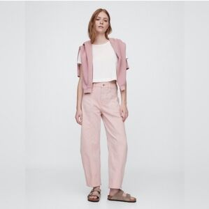 Gap Gap High Rise Seamed Barrel Jeans Dull Rose Pink
